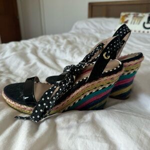 betsey johnson wedge tie sandals
